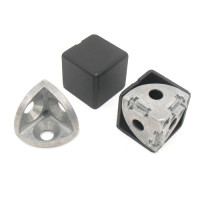 10438 | Тристоронній кутовий з'єднувач, з куб. кришкою, профілі 40